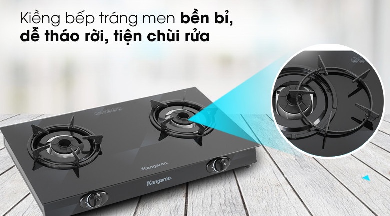 Bếp gas đôi dương kính Kangaroo KG8G1C/KG8G1A 