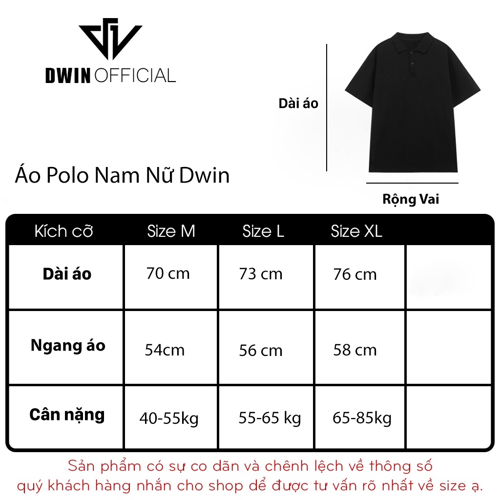 Mô tả Áo polo nam nữ trơn brand Dwin tee cổ bẻ basic form rộng phông tay lỡ unisex oversize - 1