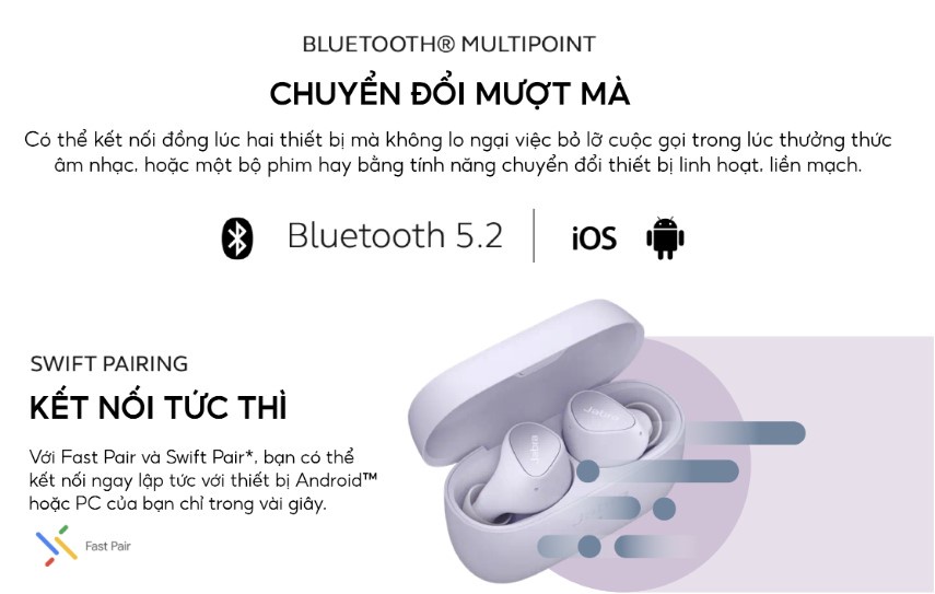 Mô tả Tai Nghe True Wireless Jabra Elite 4 Chống Ồn Chủ Động IP55 Hàng Chính Hãng - 5