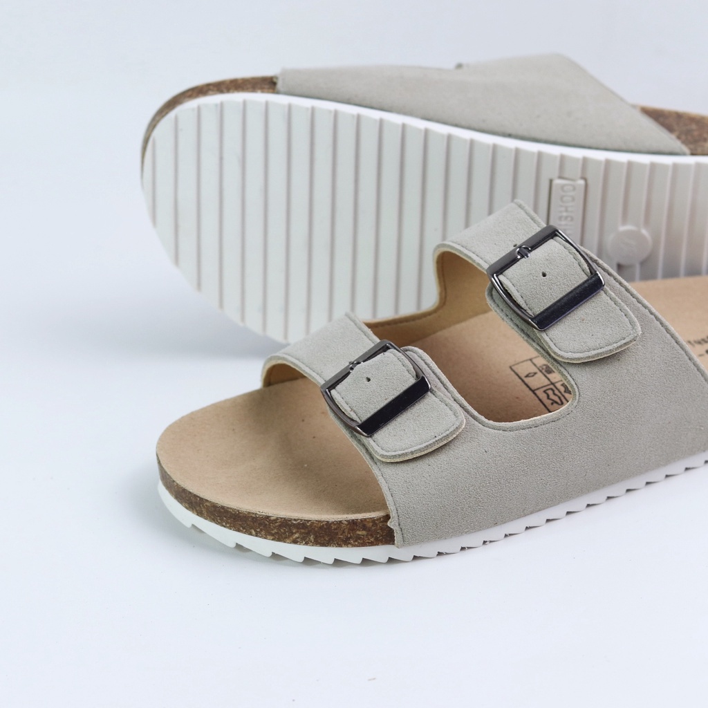 Mô tả Dép Đế Trấu Nam Nữ Birken Quai Ngang 2 Khóa Chất Liệu Da Bò Hishoo R093 - 8