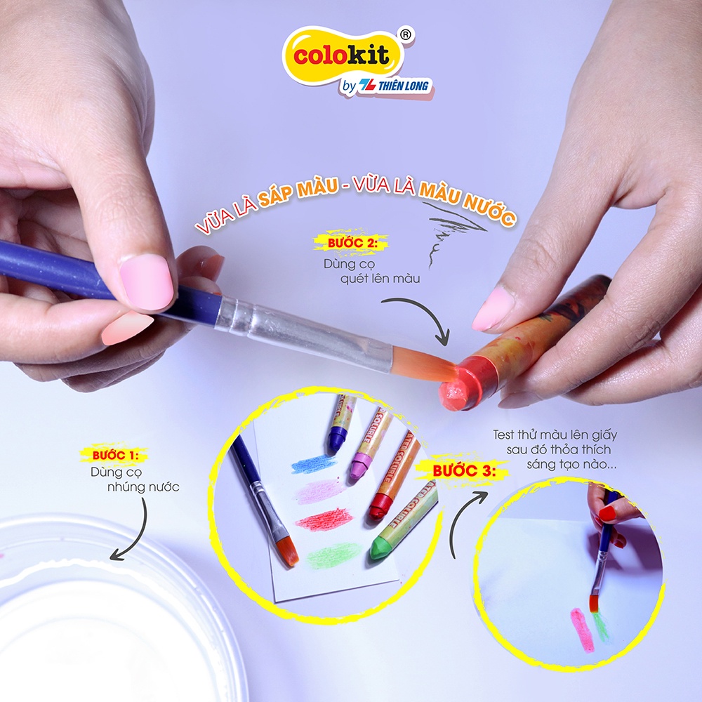 Sáp đa năng 12 màu rửa được Colo Art Thiên Long Colokit - Sáng tạo ...