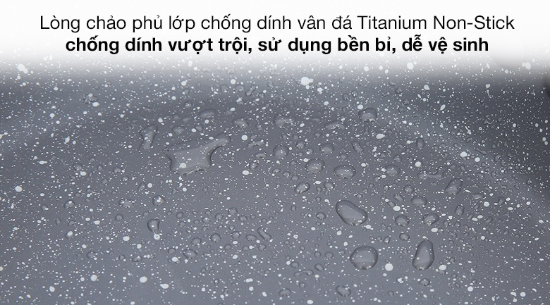 Lớp chống dính vân đá Titanium Non-Stick của chảo Tefal Healthy