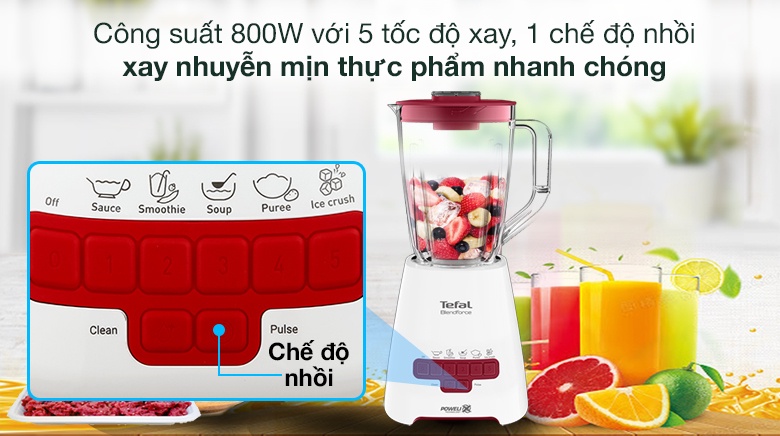 Động cơ 800W và các tốc độ xay của Tefal BL477566