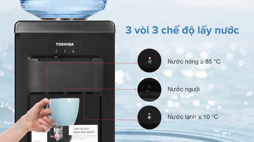 Mô tả Cây nước nóng lạnh Toshiba RWF-W1917TV(K) - Công suất 650W - Hàng chính hãng - Bảo hành 12 tháng - 3