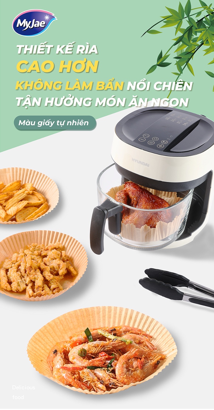 Mô tả Giấy Nến Cho Nồi Chiên Không Dầu MyJae (1 hộp/30 tờ) - 1