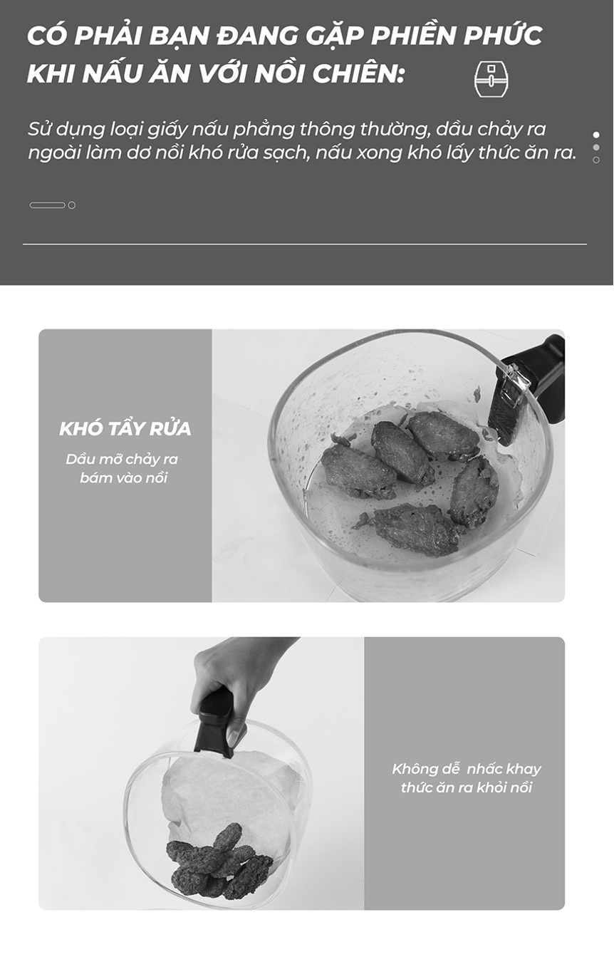 Mô tả Giấy Nến Cho Nồi Chiên Không Dầu MyJae (1 hộp/30 tờ) - 2