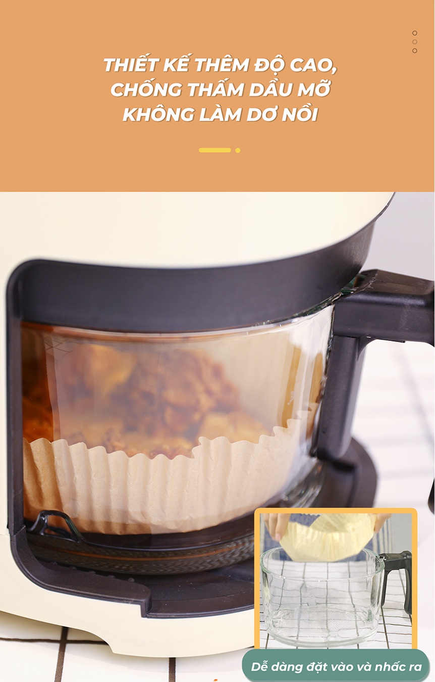 Mô tả Giấy Nến Cho Nồi Chiên Không Dầu MyJae (1 hộp/30 tờ) - 3