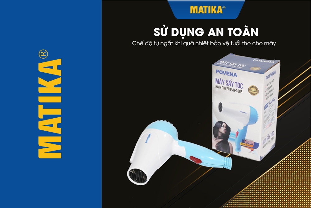 Mô tả Máy Sấy Tóc Mini POVENA 650W PVN-3365 - 6