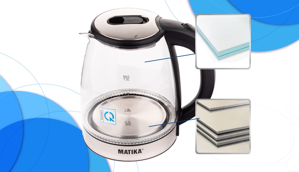 Mô tả Ấm Siêu Tốc Thủy Tinh MATIKA 1.8L Có Đèn Led MTK-35 - 3