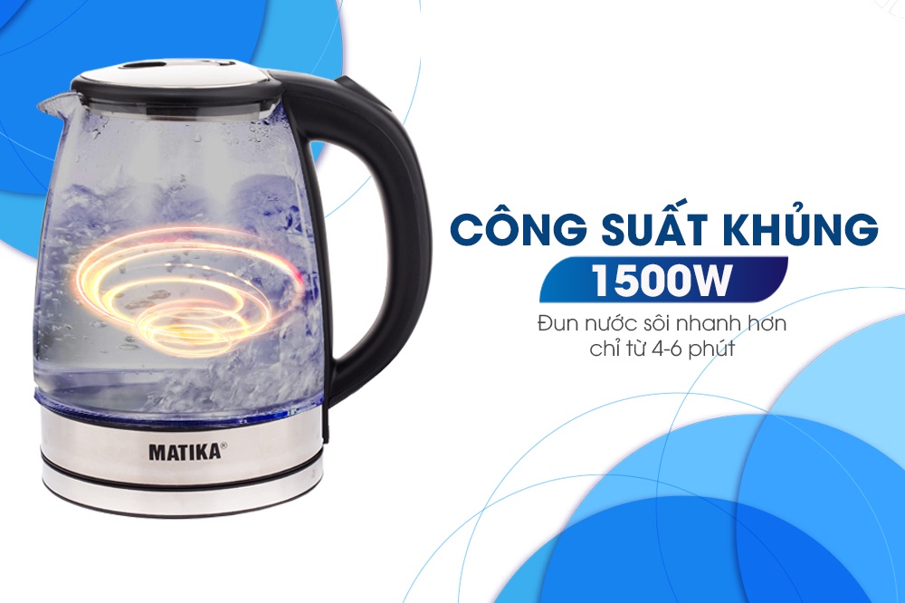 Mô tả Ấm Siêu Tốc Thủy Tinh MATIKA 1.8L Có Đèn Led MTK-35 - 4