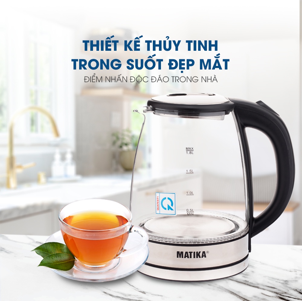 Mô tả Ấm Siêu Tốc Thủy Tinh MATIKA 1.8L Có Đèn Led MTK-35 - 5
