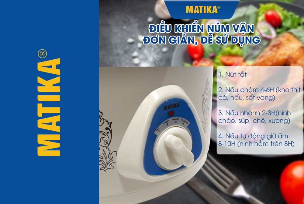 Mô tả Nồi Kho Cá Đa Năng MATIKA Dung Tích 2.5L MTK-9125 - 2