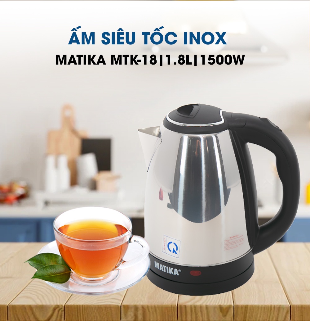 Mô tả Ấm Siêu Tốc MATIKA Inox 1.8L MTK18 - 1