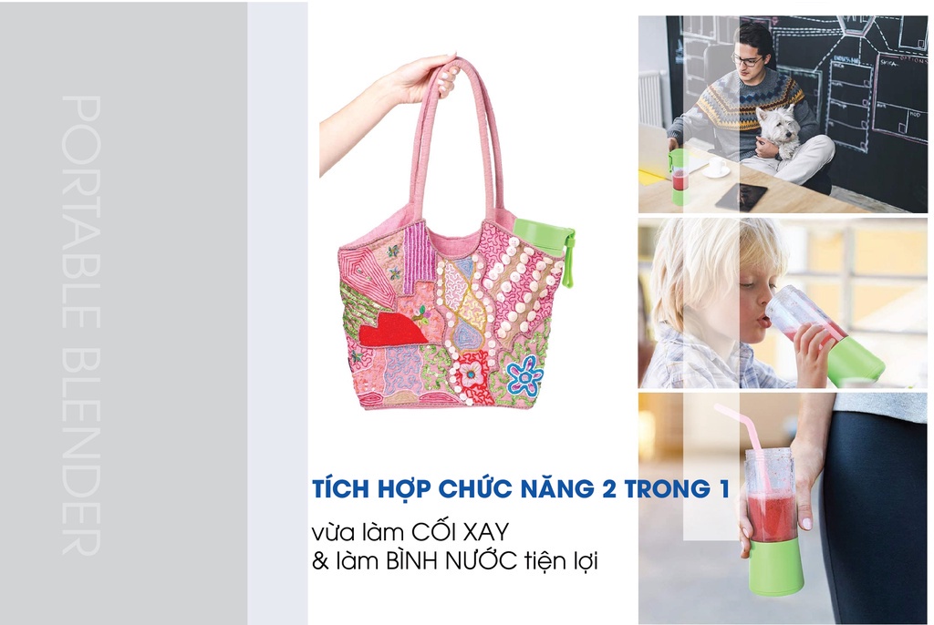 Mô tả Máy Xay Sinh Tố Mini MATIKA 380 ml Có Cổng Sạc USB MTK-3138 - 5
