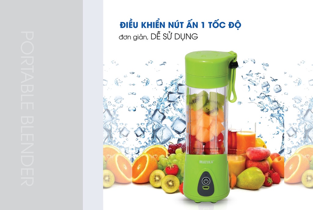 Mô tả Máy Xay Sinh Tố Mini MATIKA 380 ml Có Cổng Sạc USB MTK-3138 - 6