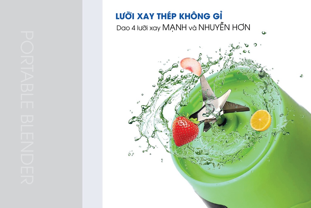 Mô tả Máy Xay Sinh Tố Mini MATIKA 380 ml Có Cổng Sạc USB MTK-3138 - 7