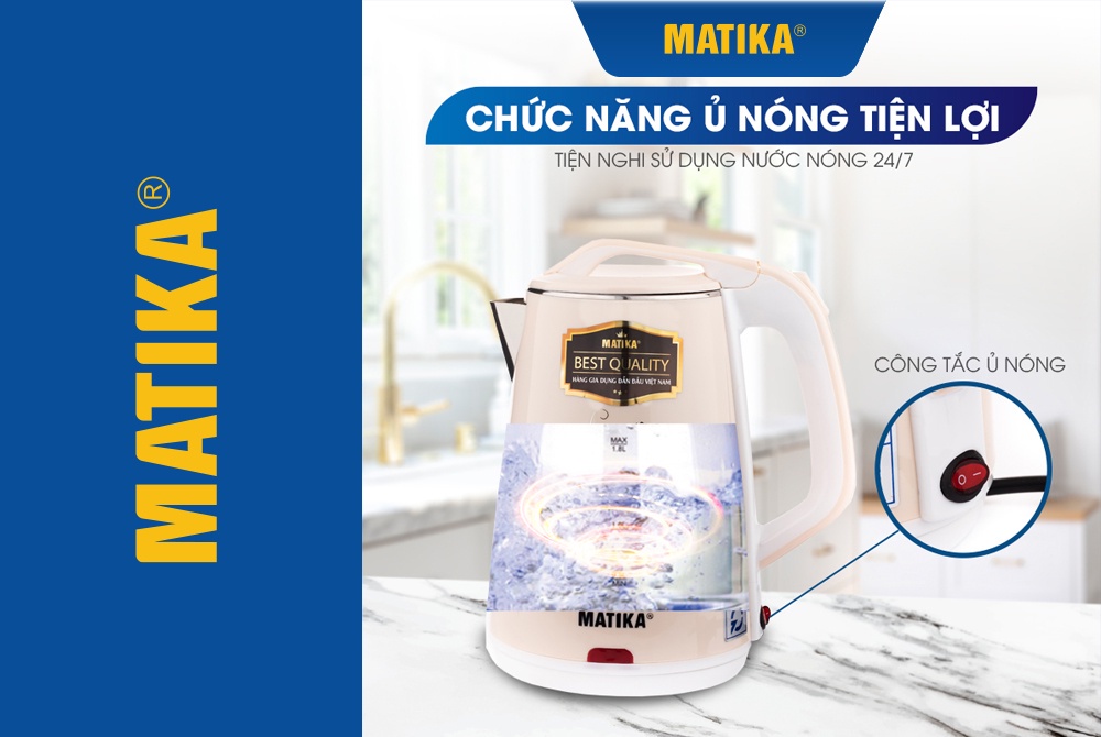 Mô tả Ấm Siêu Tốc MATIKA 2.3L 1500W MTK24 - 2