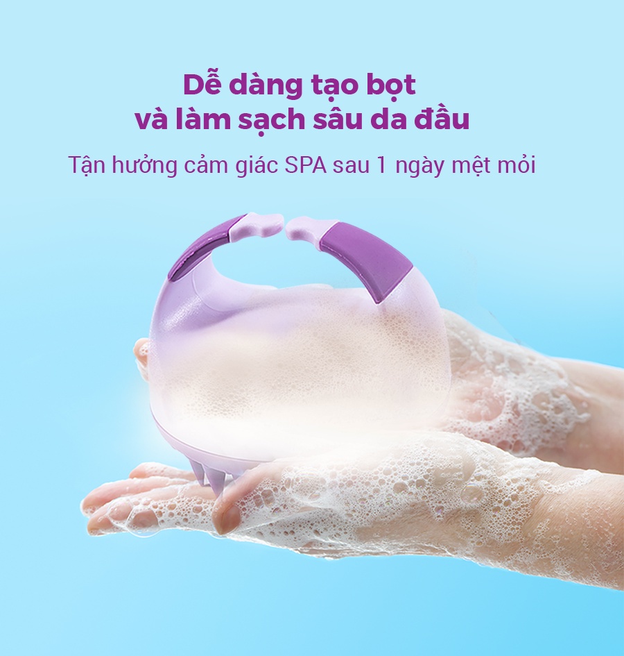 Mô tả Lược Gội Đầu Massage Life360 LE-LGD22 Giảm Gàu, Giảm Rụng Tóc Hiệu Quả - Màu Tím - Hàng Chính Hãng - 8