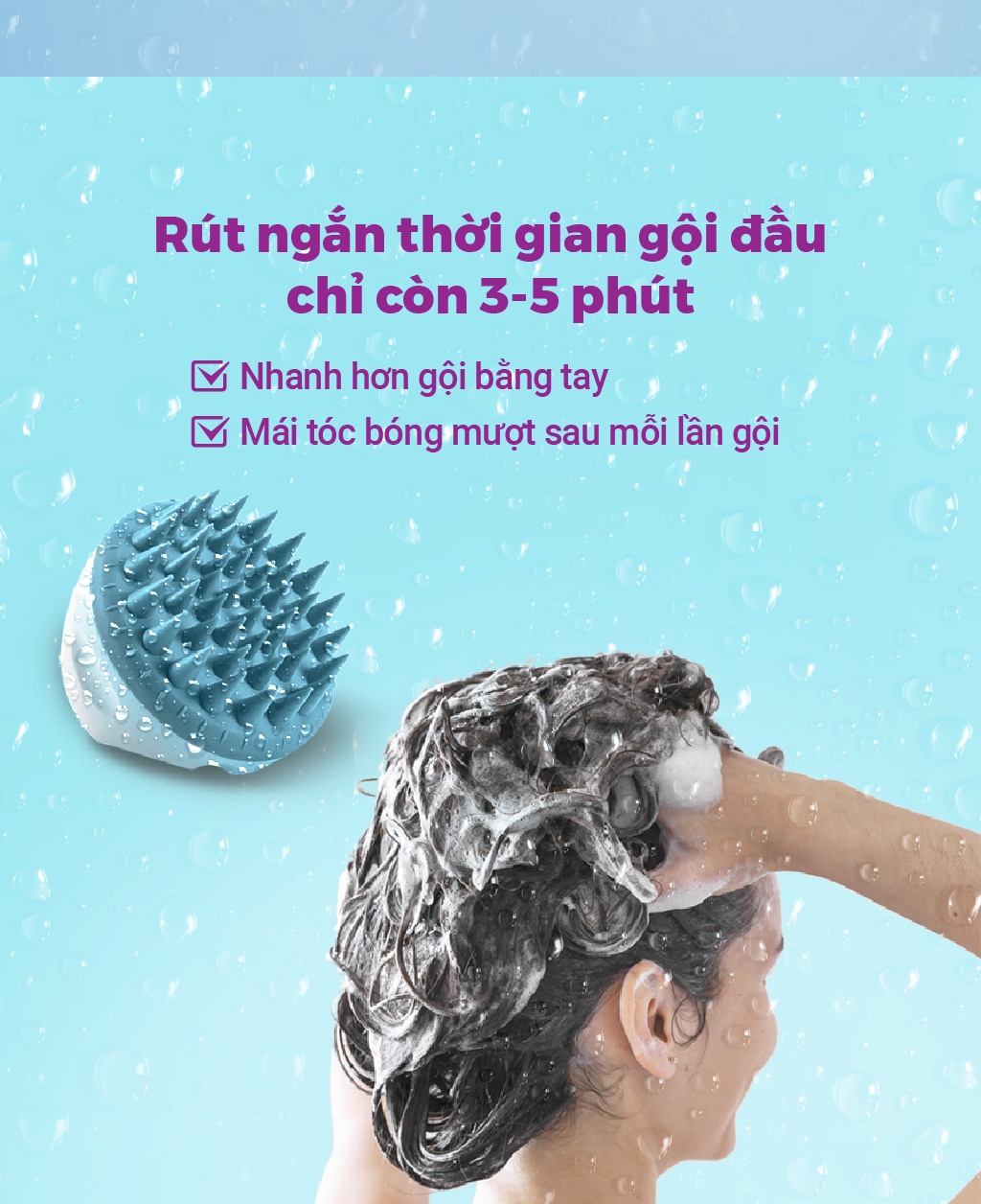 Mô tả Lược Gội Đầu Life360 LE-LGD22 - Lược Massage Đầu Gai Silicon, Giảm Ngứa, Giảm Gãy Rụng Tóc, Chính Hãng - 6