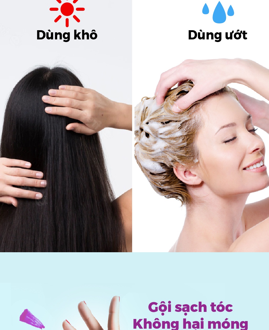 Mô tả Lược Gội Đầu Life360 LE-LGD22 - Lược Massage Đầu Gai Silicon, Giảm Ngứa, Giảm Gãy Rụng Tóc, Chính Hãng - 8