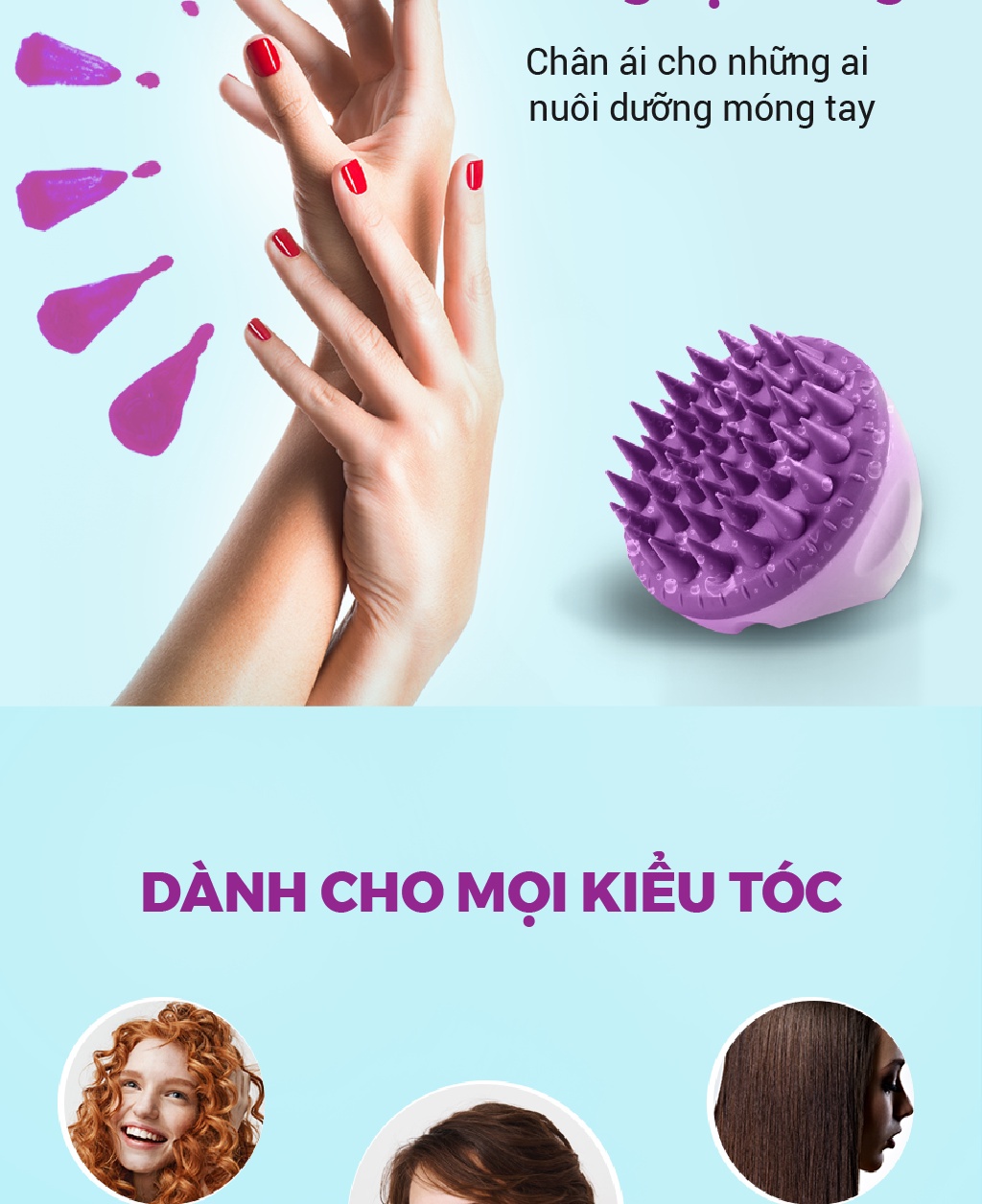 Mô tả Lược Gội Đầu Life360 LE-LGD22 - Lược Massage Đầu Gai Silicon, Giảm Ngứa, Giảm Gãy Rụng Tóc, Chính Hãng - 9