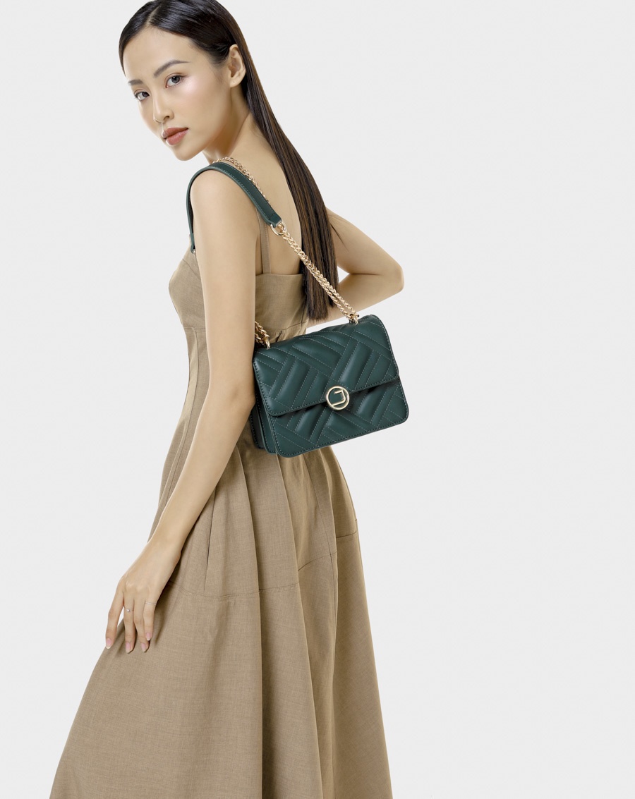 Mô tả Túi Xách Nhỏ Nữ Thời Trang JUNO Chần Bông Nắp Gập TXN296 - 7