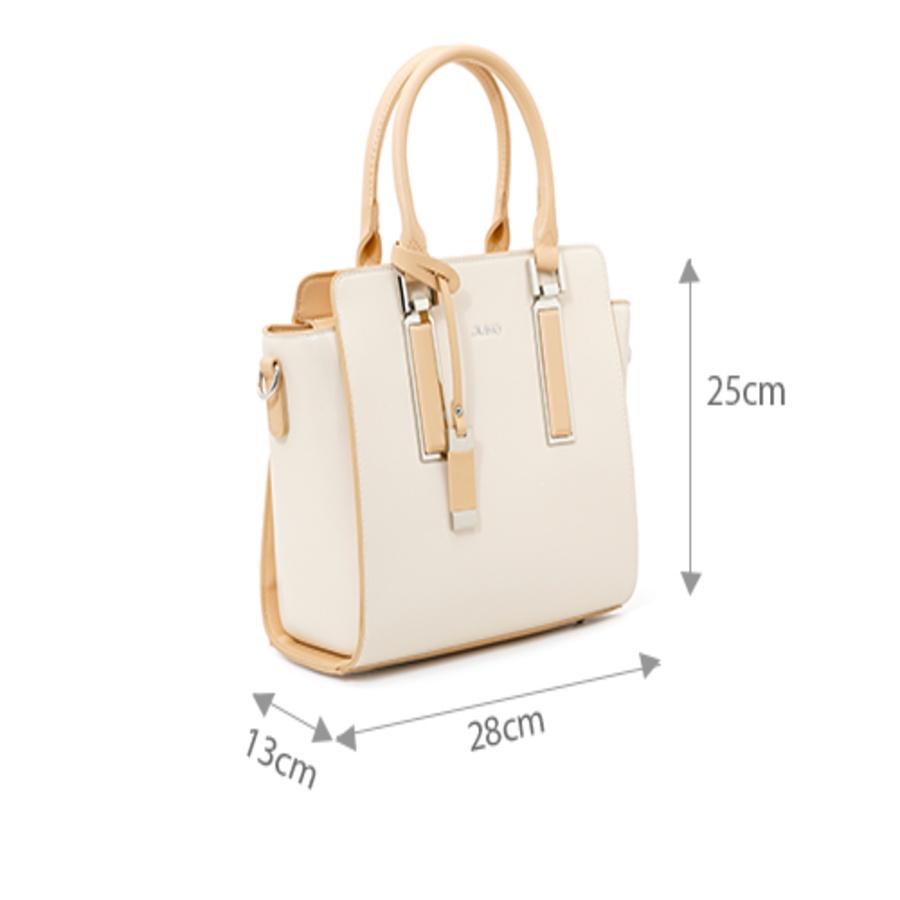 Mô tả Túi Xách Trung Nữ Thời Trang JUNO Tote Charm Trang Trí Phối 2 Màu TXT220 - 1