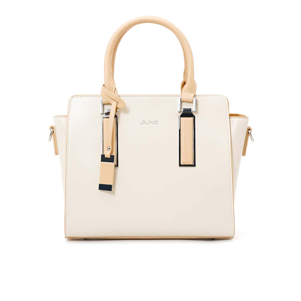 Mô tả Túi Xách Trung Nữ Thời Trang JUNO Tote Charm Trang Trí Phối 2 Màu TXT220 - 3