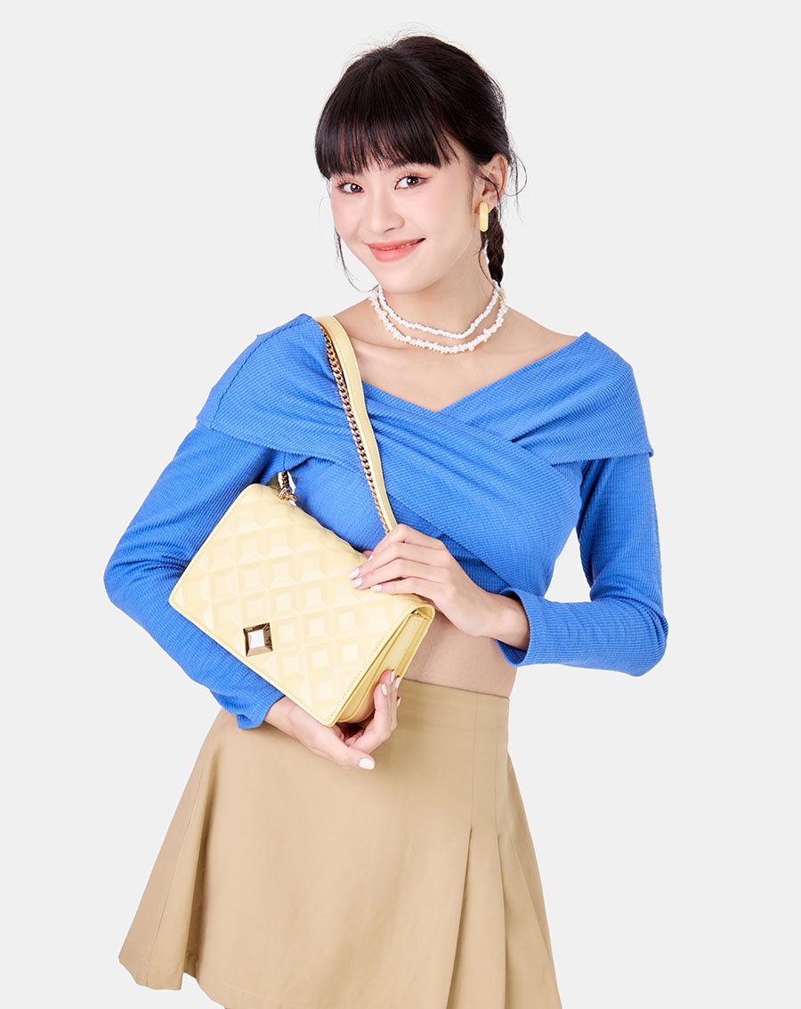 Mô tả Túi Xách Nhỏ Nữ Thời Trang JUNO Dập Hiệu Ứng Princess Diamond TXN417 - 8