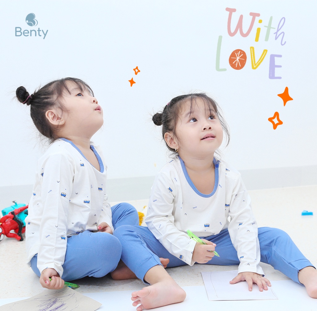 Mô tả Bộ dài cài vai họa tiết BENTY cotton co giãn 4 chiều mềm mịn mát, đồ bộ trẻ em cao cấp chính hãng - 1