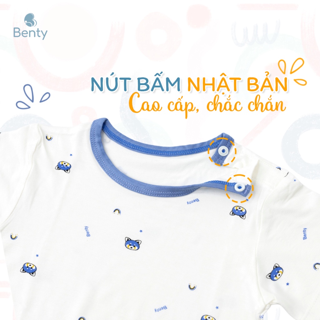 Mô tả Bộ dài cài vai họa tiết BENTY cotton co giãn 4 chiều mềm mịn mát, đồ bộ trẻ em cao cấp chính hãng - 7