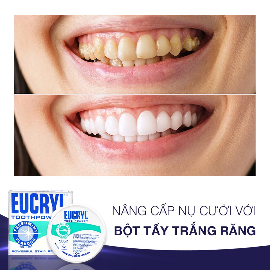 Mô tả Combo 2 Kem đánh răng Eucryl 62gx2 + 2 Bột đánh răng răng Eucryl 50gx hỗ trợ làm trắng răng - 2