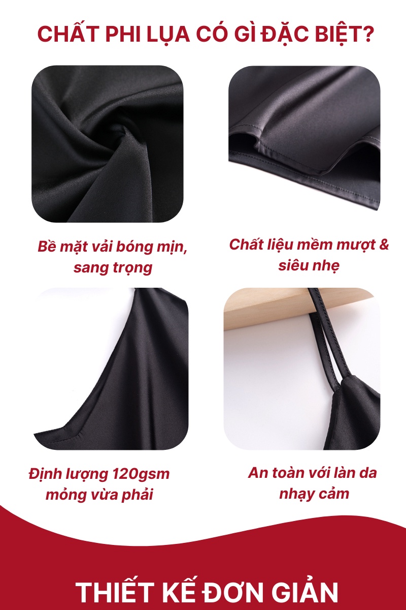 Mô tả Đồ ngủ nữ hai dây trơn chất liệu phi lụa mềm mịn nhẹ nhàng nữ tính BDT0323,  Zen Me Women's World - 1