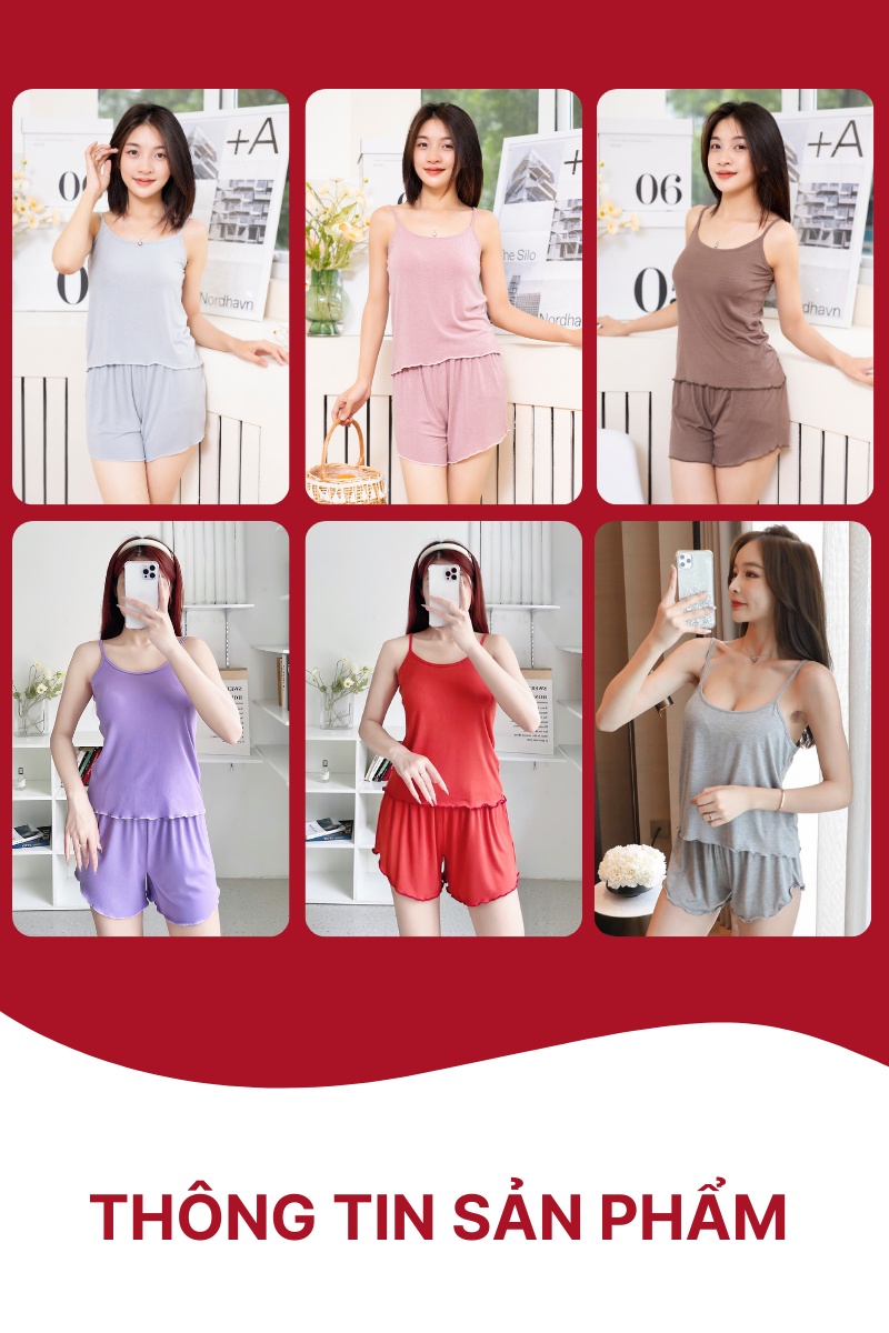 Mô tả Bộ đồ ngủ mặc nhà nữ mùa hè 2 dây chất thun Cotton co giãn 4 Chiều BT0223, Zen Me Women's World - 2