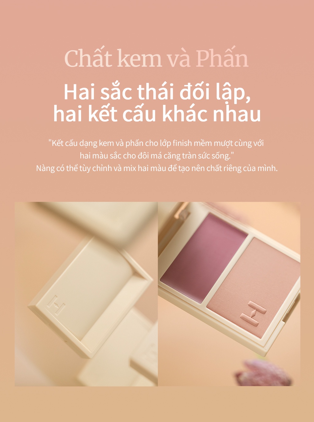 Mô tả Má Hồng Dạng Phấn Và Kem 2 Ô hince True Dimension Layering Cheek - 3