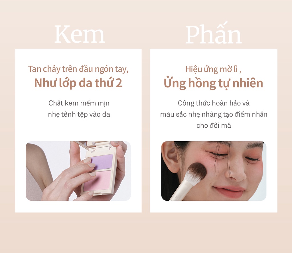 Mô tả Má Hồng Dạng Phấn Và Kem 2 Ô hince True Dimension Layering Cheek - 6