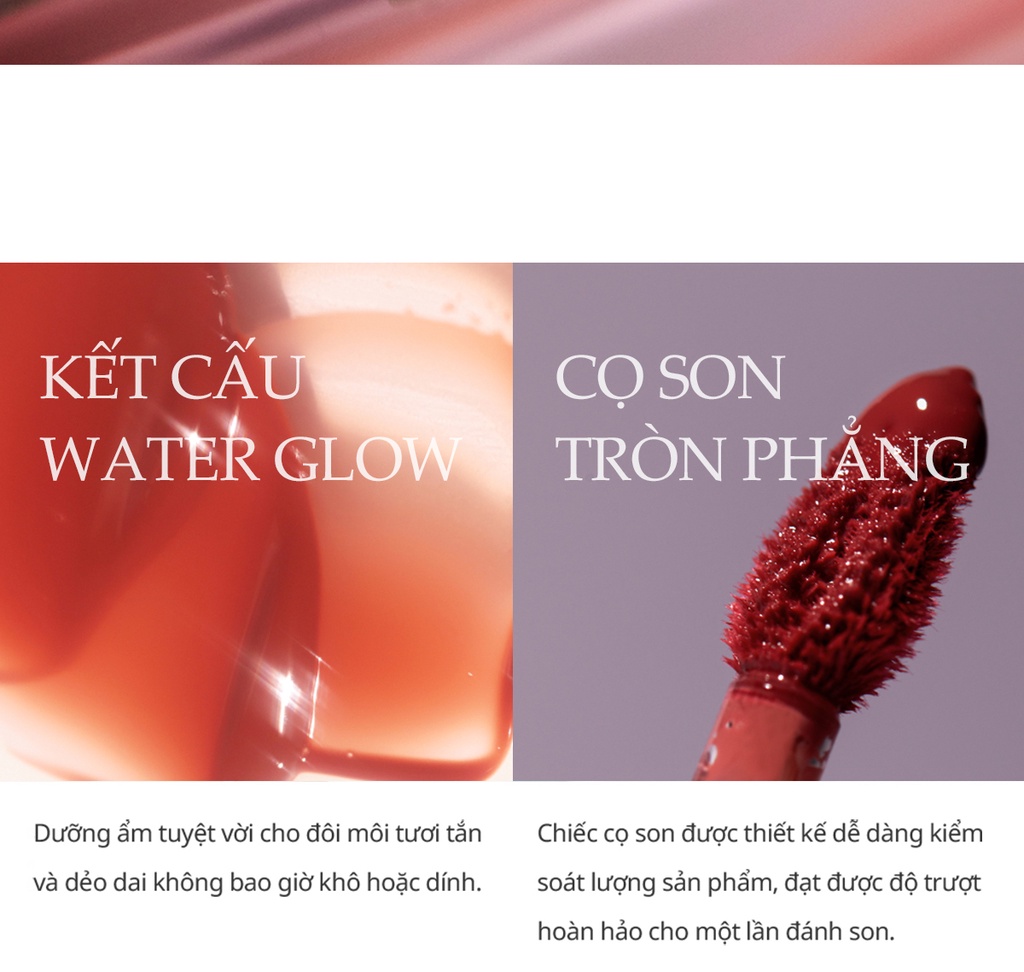 Mô tả Son Tint Bóng hince Mood Enhancer Water Liquid Glow 4ml - 10