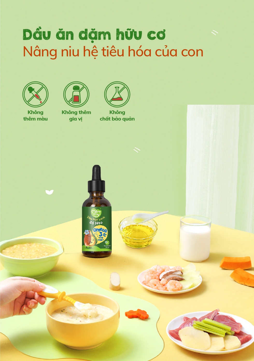 Mô tả Combo 3 dầu ăn dặm bổ não Mămmy 30ml gồm dầu Olive, cá hồi, hạt lanh bổ não cho bé 6 tháng tuổi - 4