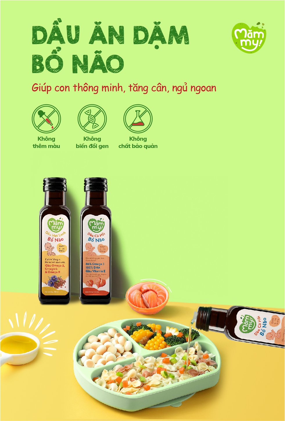 Mô tả Dầu ăn dặm bổ não Mămmy 100ml bổ sung DHA, Omega 3 bé từ 6 tháng giúp phát triển não bộ, thông minh - 8