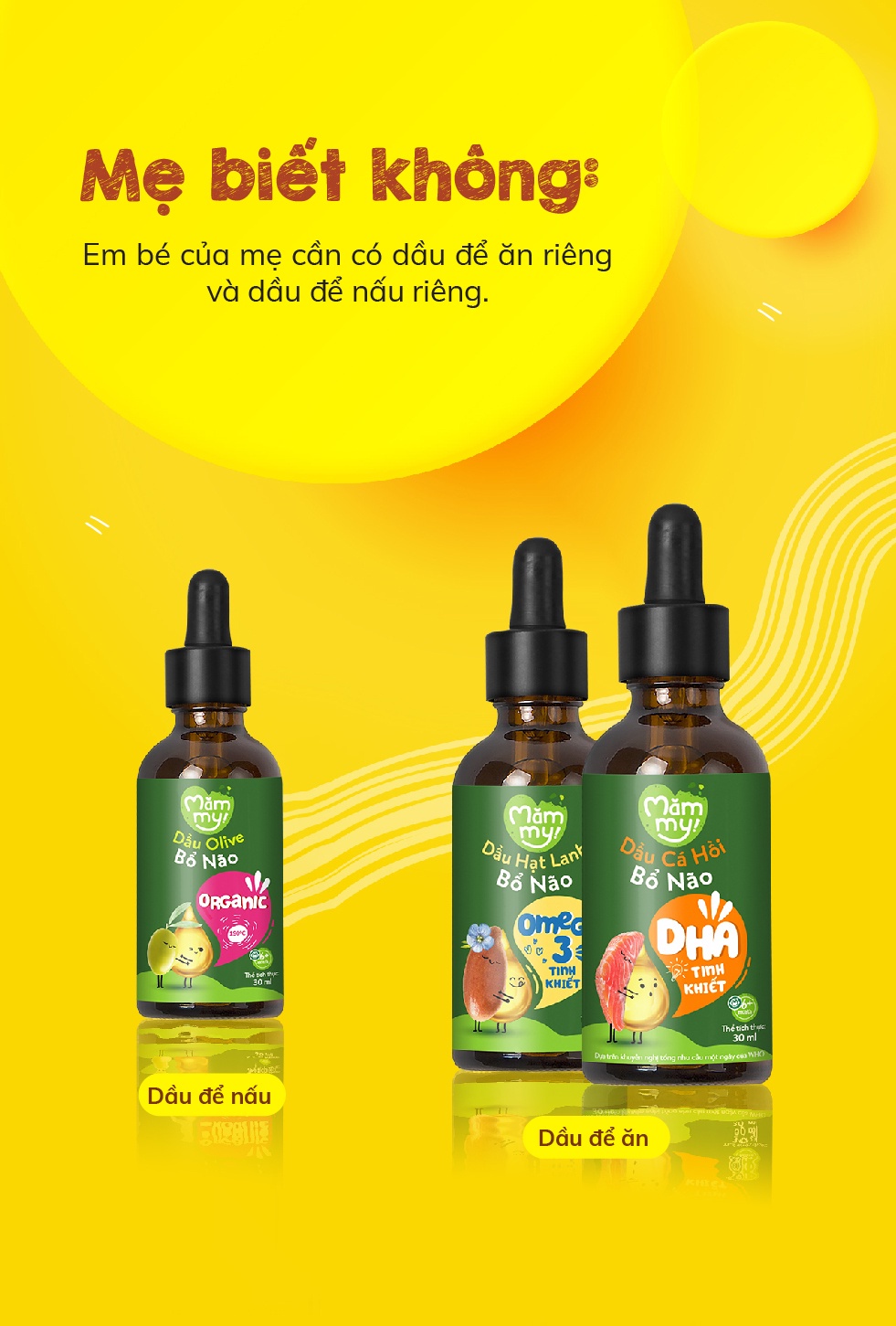 Mô tả Combo 3 dầu ăn dặm bổ não Mămmy 30ml gồm dầu Olive, cá hồi, hạt lanh bổ não cho bé 6 tháng tuổi - 7
