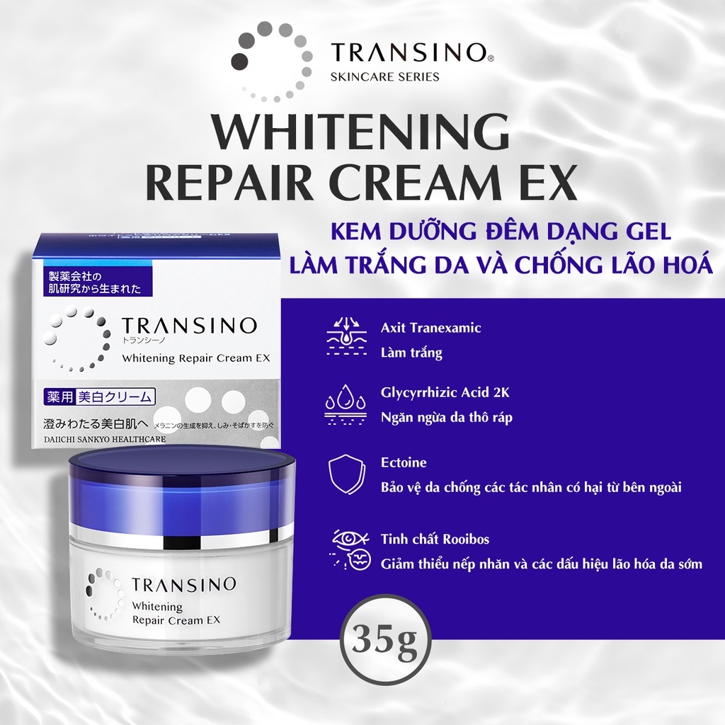 Mô tả Combo Dưỡng Trắng Chống Lão Hóa TRANSINO Whitening Clear Lotion - Whitening Repair Cream - 4