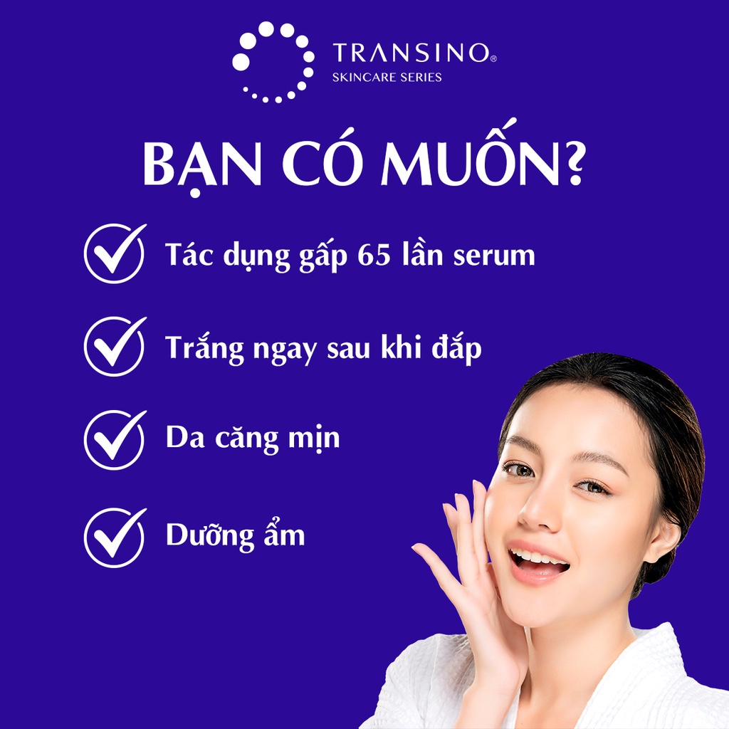 Mô tả Mặt Nạ Dưỡng Trắng Da TRANSINO - Whitening MASK EX Hộp 4 Miếng - 1
