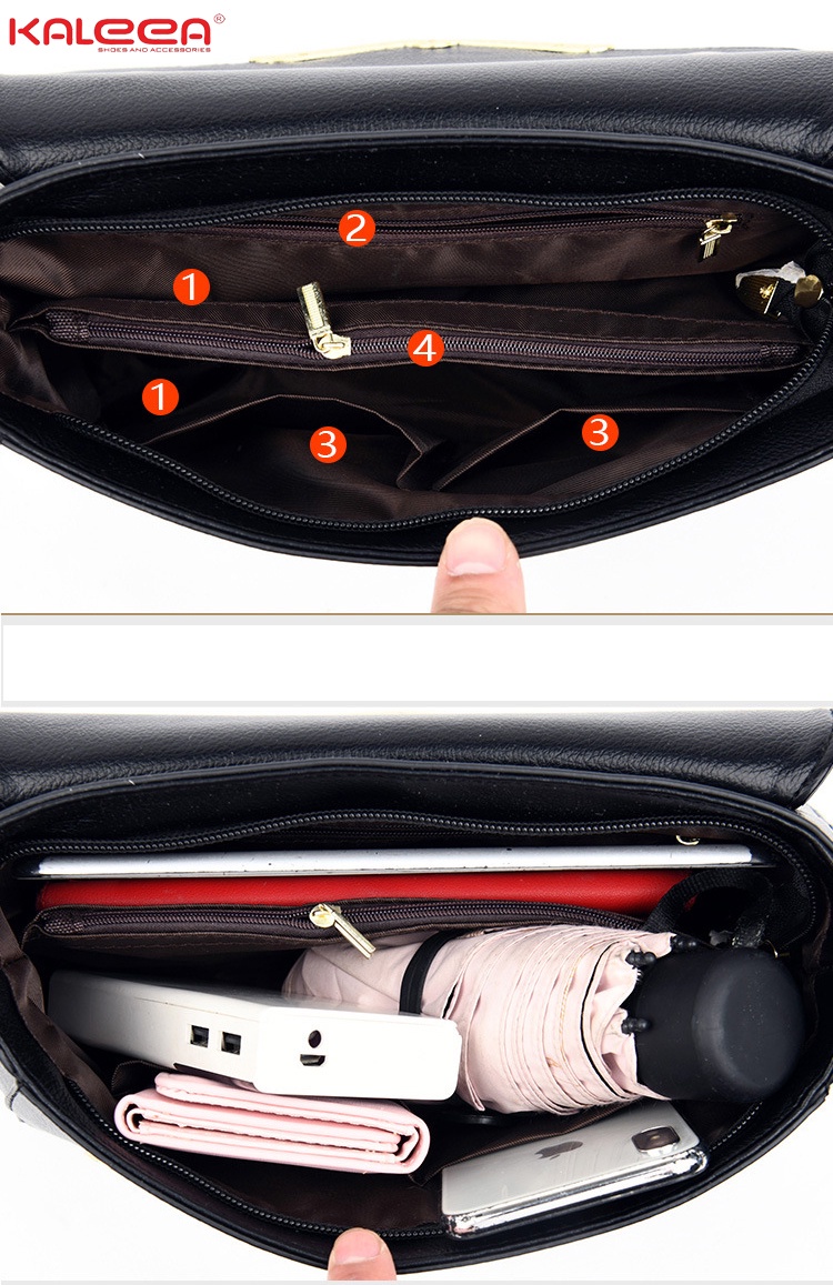 Mô tả Kaleea - Túi Xách Nữ Đeo Chéo, Túi Đeo Vai Chất Da Mềm Hoạ Tiết Đính Đá Sz 26cm - X79 - 9