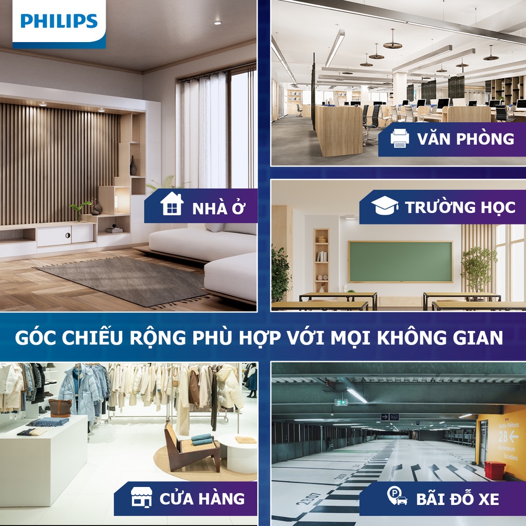 Mô tả Bộ đèn Bán Nguyệt Philips LED BN001C 20W/ 40W (01 bóng) - 4