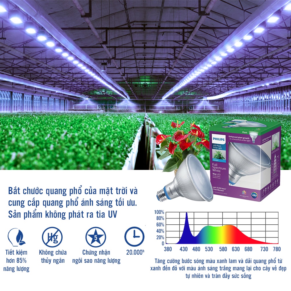 Philips 16w par38 led deals plant grow light