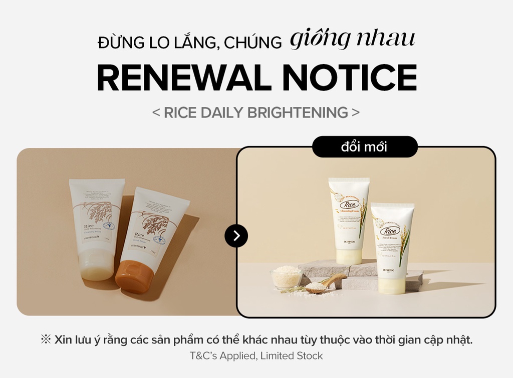 Mô tả Sữa rửa mặt gạo tạo bọt làm sạch cho da nhạy cảm Rice Daily Brightening Scrub Foam 150ml - 1