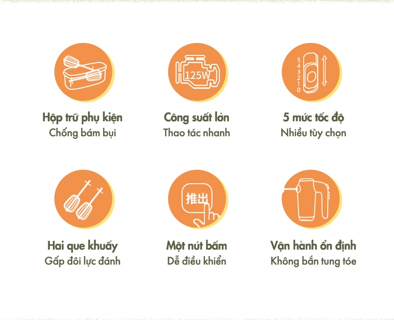 Mô tả Máy đánh trứng cầm tay Bear DDQ-B01F7 - Hàng Chính Hãng - 2