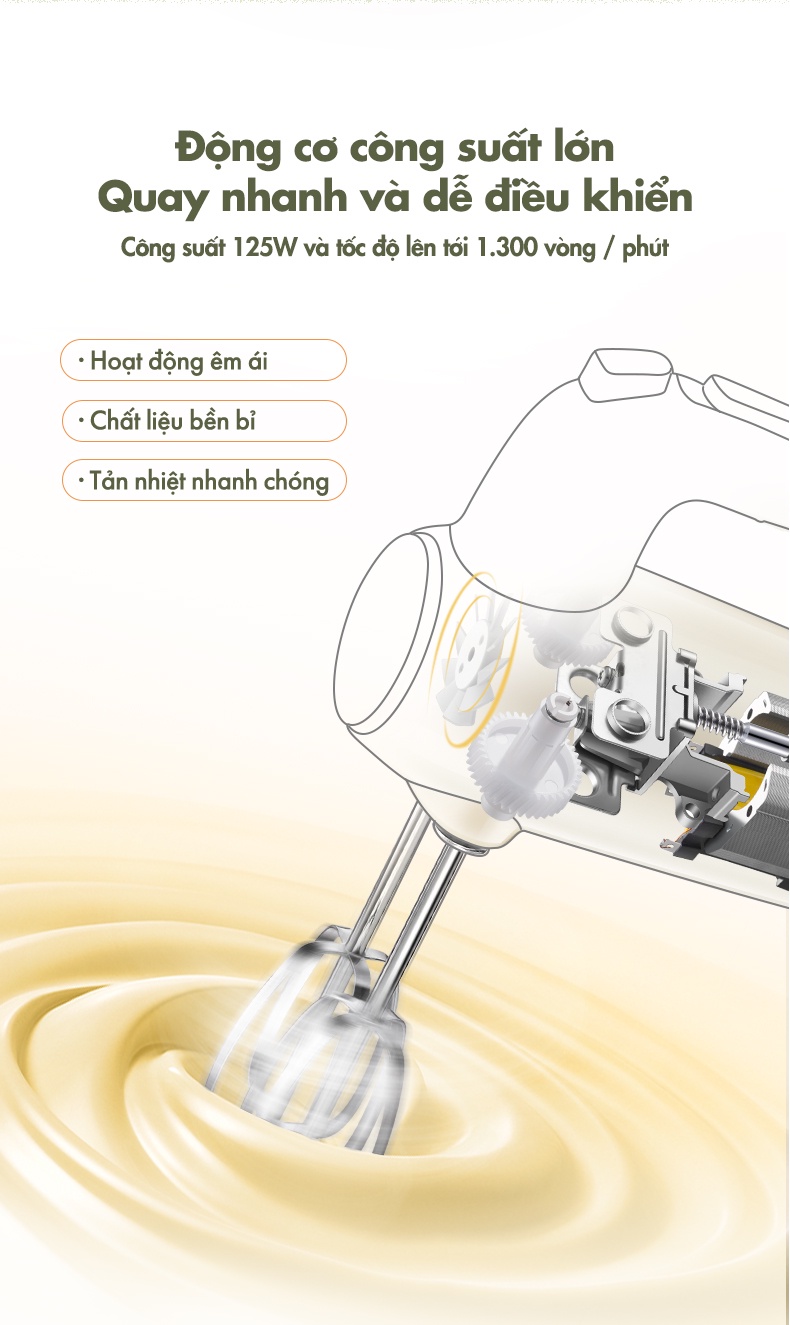 Mô tả Máy đánh trứng cầm tay Bear DDQ-B01F7 - Hàng Chính Hãng - 3