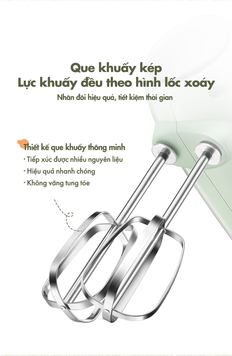 Mô tả Máy đánh trứng cầm tay Bear DDQ-B01F7 - Hàng Chính Hãng - 5