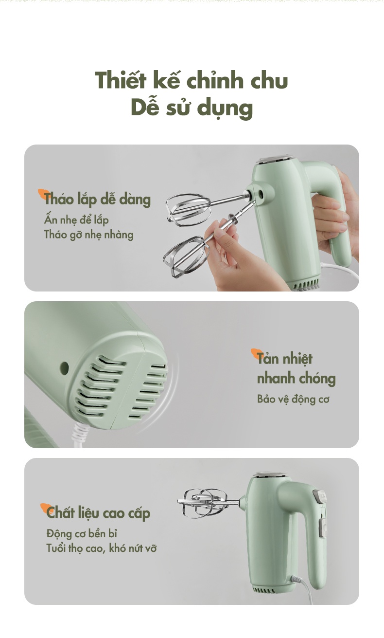 Mô tả Máy đánh trứng cầm tay Bear DDQ-B01F7 - Hàng Chính Hãng - 6